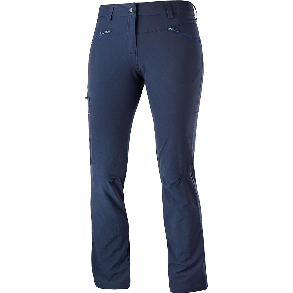 Pantalons Salomon Femme Bleu Marine - Salomon WAYFARER STRAIGHT W - France (8394-XQNBC)